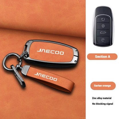 For Omoda JAECOO J7 2025 2024 Car Remote Control Key Case Cover Zinc Alloy Leather Protector Auto Keychain Accessories