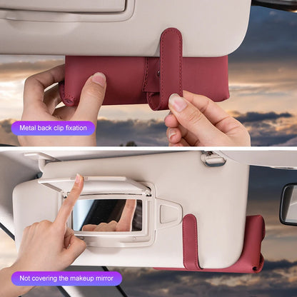 For Chery Jaecoo J7 J8 2025 Car Glasses Case Portable Leather Car Sunshade Sunglasses Holder Eyeglasses Storage Box Accessories