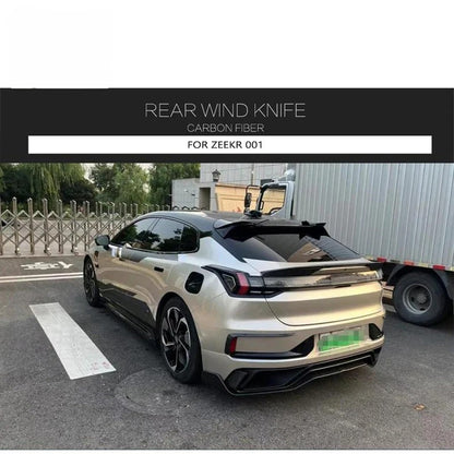 2PCS Zeekr 001 2021-2023 REAL CARBON FIBER Rear Bumper Splitter Canards Fins