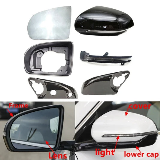 Car Rearview Mirror Cover Lower Cap Frame Turn Signal Light Glass Lens For BYD Atto 3 Yuan Plus 2022-2025 SONG PRO/SONG PLUS