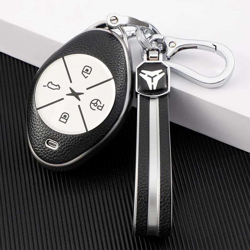 Leather TPU Car Key Fob Case Cover Protector for Xpeng G3  P7