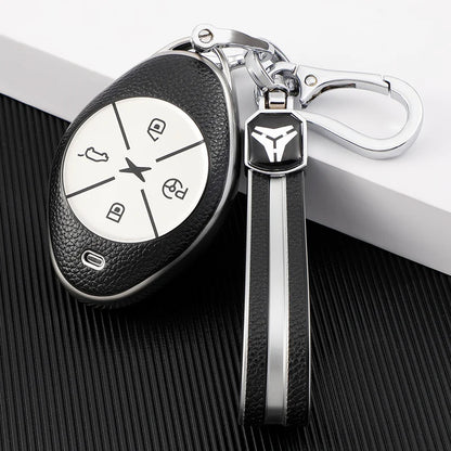 Leather TPU Car Key Fob Case Cover Protector for Xpeng G3  P7
