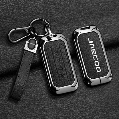 Car Zinc Alloy Leather Key Case Cover Holder For Chery Jaecoo J5 J7
