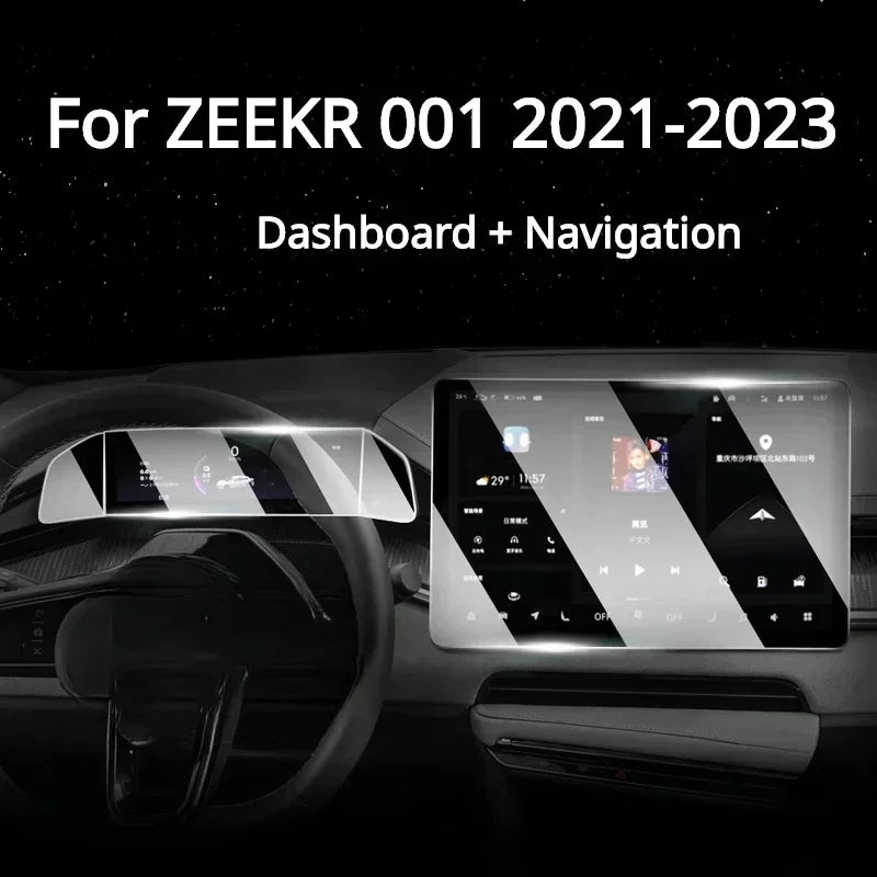 For ZEEKR 001 2023 2022 Tempered Glass Car Interior Navigation Entertainment Media Touch Center Display Screen Protective Film.