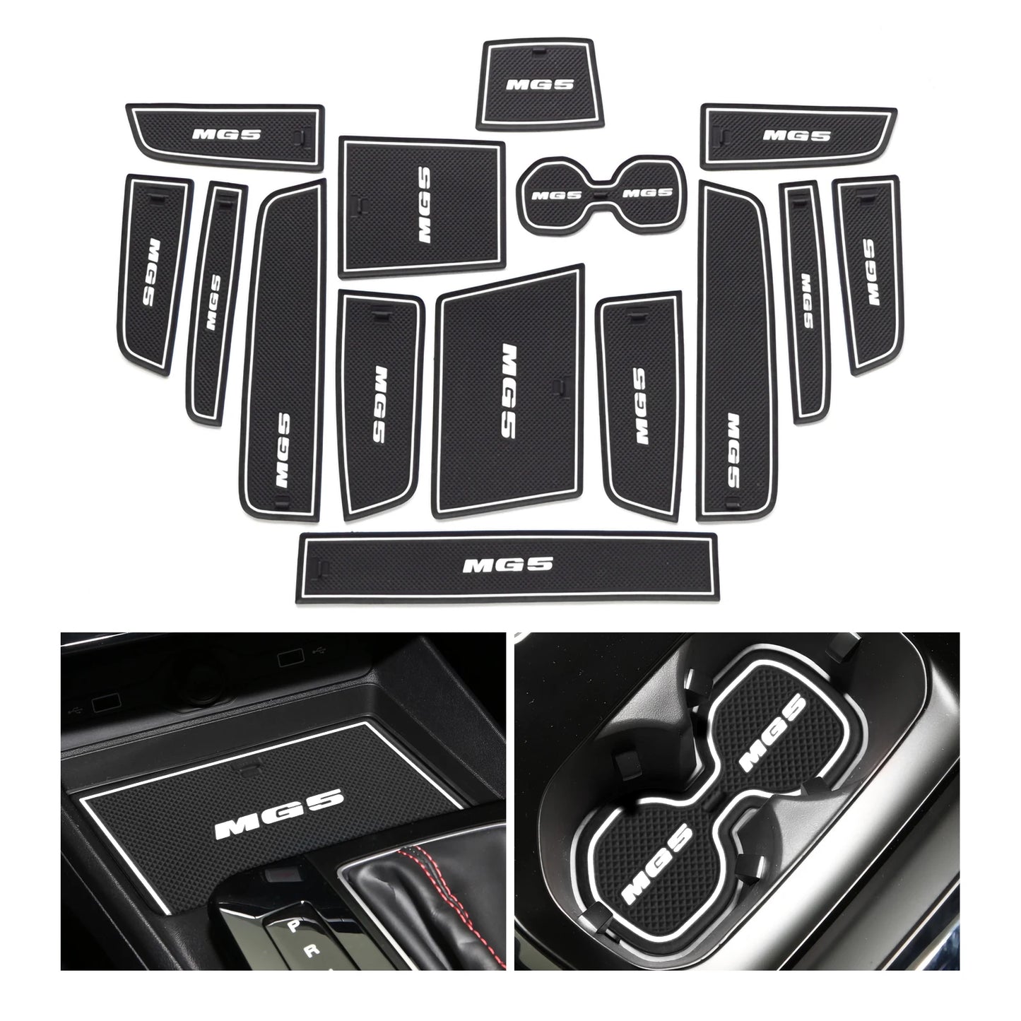 for MG5 MG 5 2021 2022 2023 (AT) Anti-Slip Gate Slot Cup Mat Non-Slip Door Groove Pad Interior Accessories Coaster
