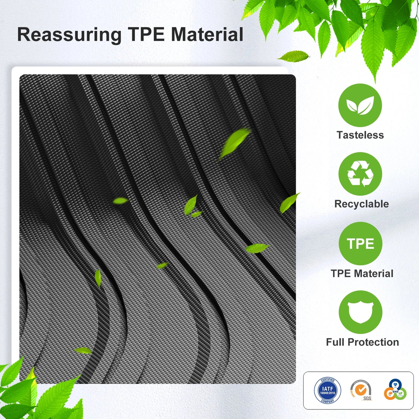 RHD Wuling Air EV TPE 3D Car Floor Mats Waterproof All Weather – Black