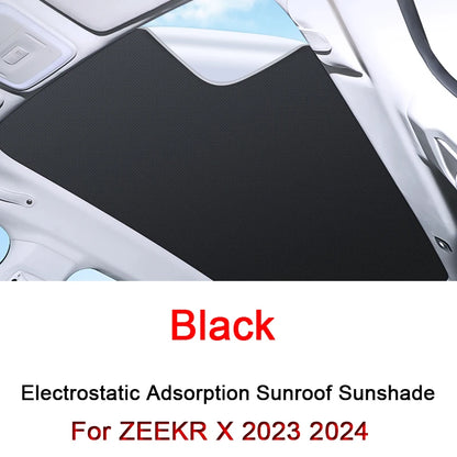 Roof Sunshade For ZEEKR X 2023 2024 Electrostatic Adsorption Sunroof Sunshade Skylight Blind Shading Sticker Auto Accessories.