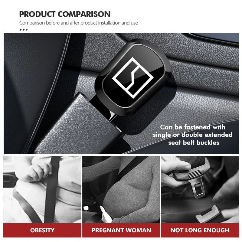 Car Seat Belt Extension Plug Buckle Clip Adjustable Extender For Zeekr 001 009 X