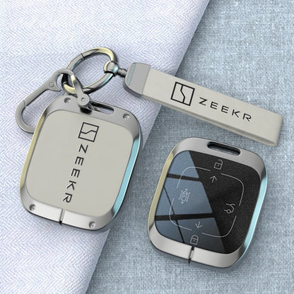 Zeekr 7X 001 007 009 X Keychain Car Remote Control Zinc Alloy Leather Key Case Cover