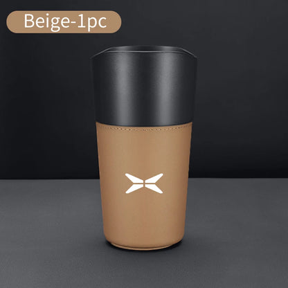 Car Trash Can Mini Leather Wather Cup Sink Organizer For Xpeng P7 G3 G3i G9 P5 X2 N5 F30 H93 Beta 2019 2020 2021 Accessories