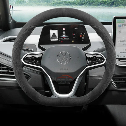 Suede Car Steering Wheel Cover for Volkswagen ID.7 Pro GTX ID.BUZZ