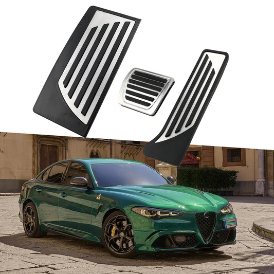 Car Pedal Covers for Alfa Romeo Giulia 2016-2024 Non-Slip Gas Fuel Accelerator Brake Rest Pedals Cover Pad Interior Accessories