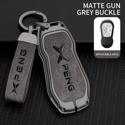 Metal Car Key Fob Cover Case Shell For Xpeng Xiaopeng P5 P7 G9 G3i Holder Interior Keychain Leather Accessories