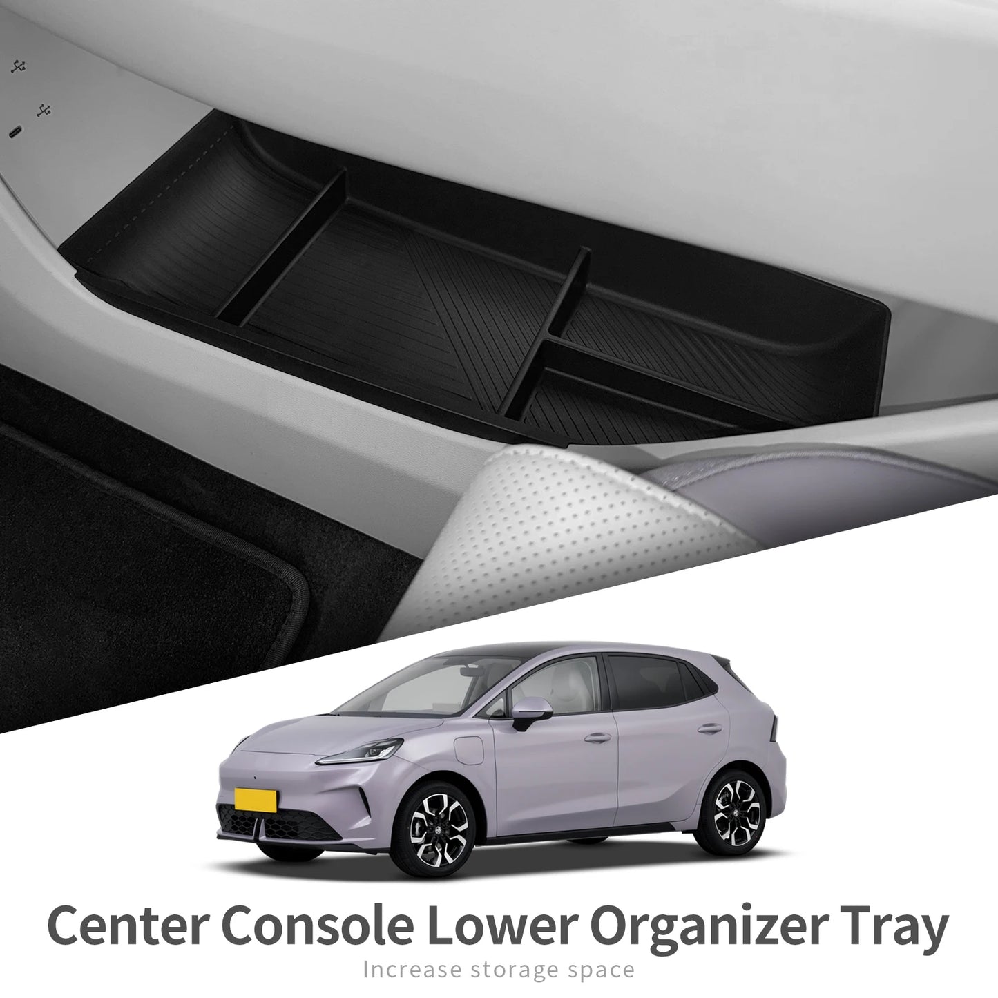 for MG 4 MG4 2025 2026 Center Console Lower Storage Box TPE Car Central Tray Organizer Accessories Stowing Tidying Black
