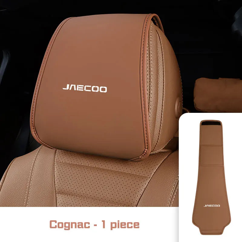 2025 For Chery Jaecoo J7 J8 2024 2023 Microfiber Leather Car Seat Headrest Protective Cover with Storage Bag Decor Accessories