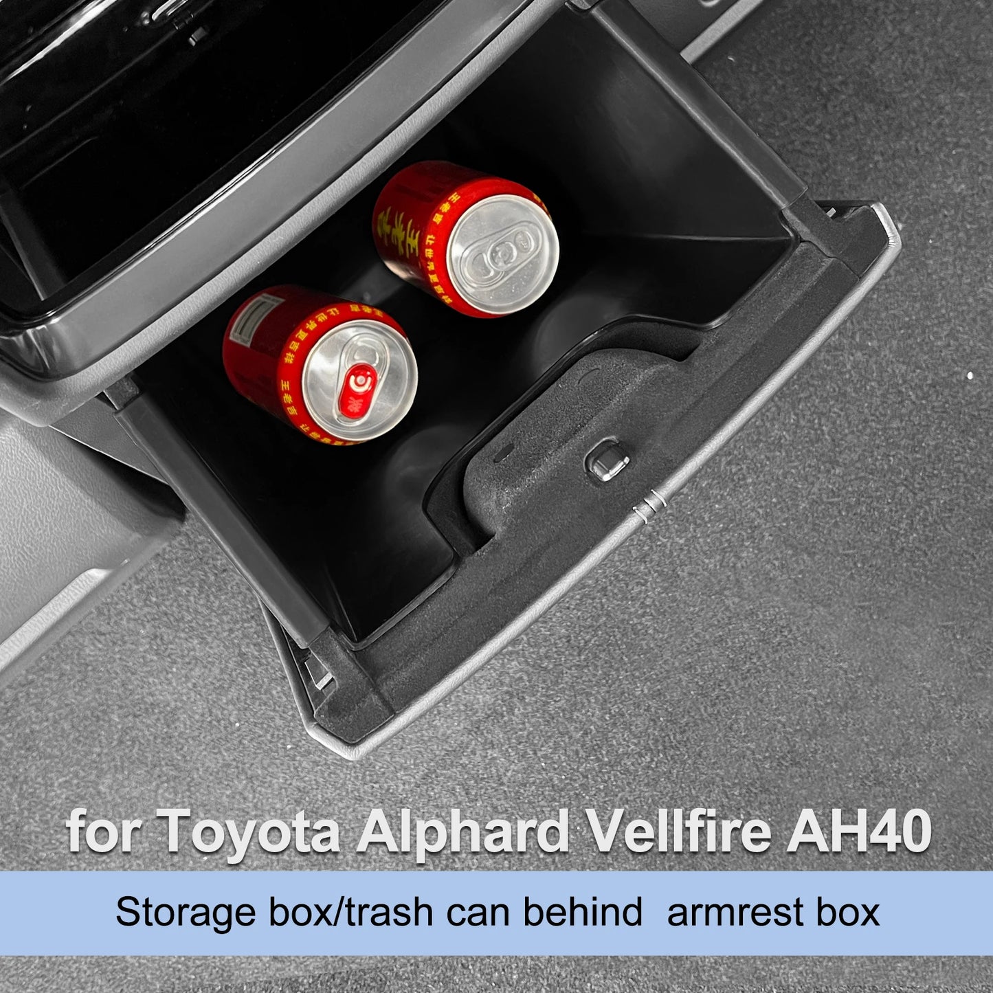 RHD Rear Armrest Storage Box & Trash Bin for Toyota Alphard / Vellfire 40 Series (2024)