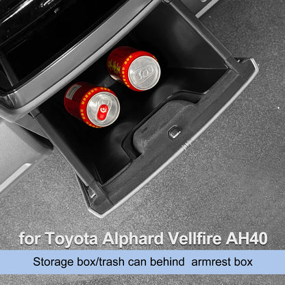 RHD Rear Armrest Storage Box & Trash Bin for Toyota Alphard / Vellfire 40 Series (2024)