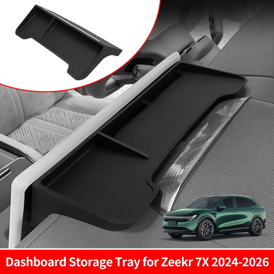 for Zeekr 7X 2024-2026 Central Control Screen Rear Storage Box Silicone Car Interior Accessories Dashboard Storage Tray