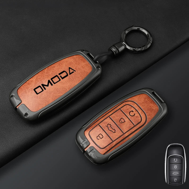 Leather Car Key Case Cover for Chery Omoda C5 E5 C9 Omoda 5 9 EV PHEV