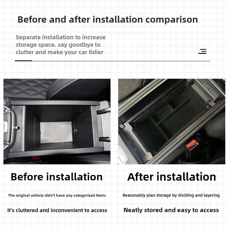 For Jaecoo J7 PHEV 2025 2024 2023 Armrest Storage Box ABS Central Organozer Tray Stowing Tidying Car Accessories