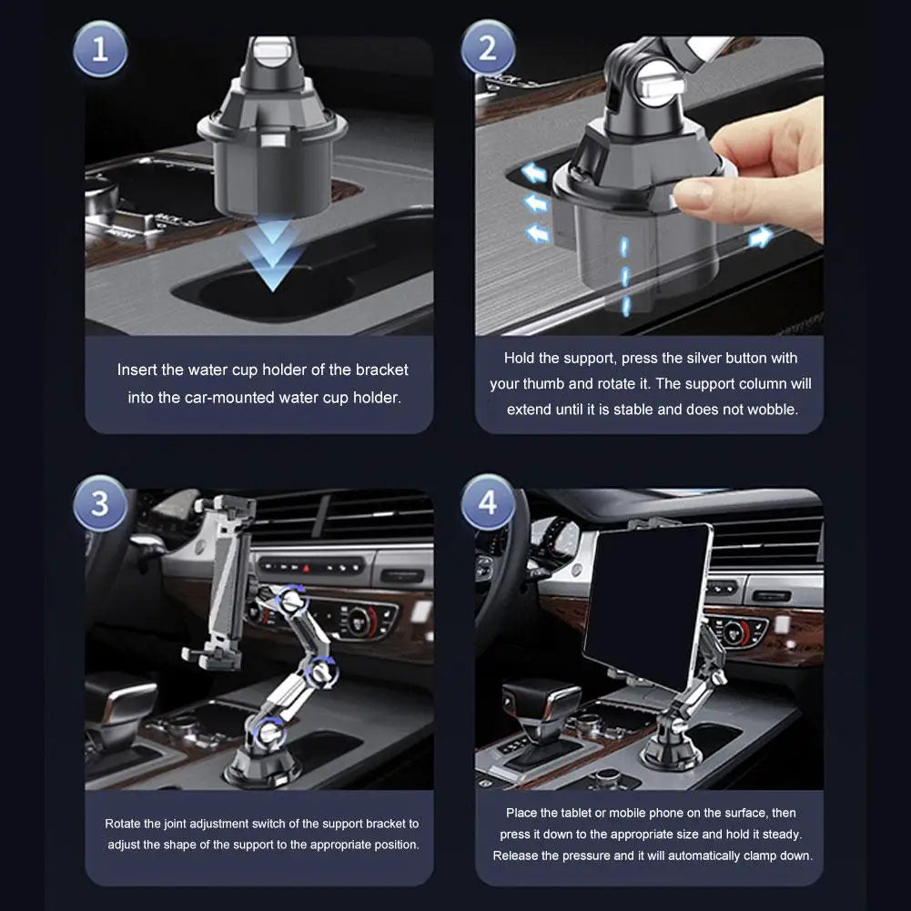 Magnetic Universal Car Cup Holder Tablet & Phone Mount for iPad Pro