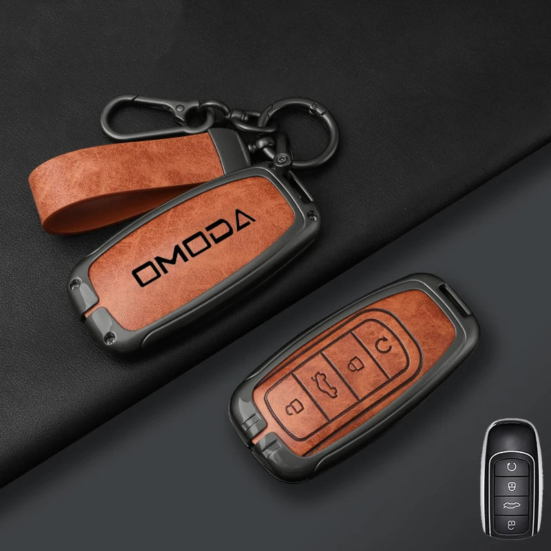 Leather Car Key Case Cover for Chery Omoda C5 E5 C9 Omoda 5 9 EV PHEV