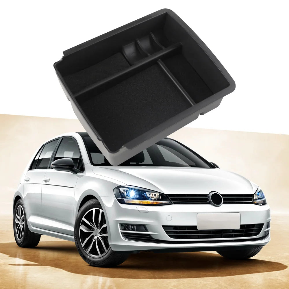 For Volkswagen VW Golf 7 Mk7 VII 5G GT I R 2013 - 2019 Armrest Storage Box Tray Orgainzer Stowing Case Interior Accessories