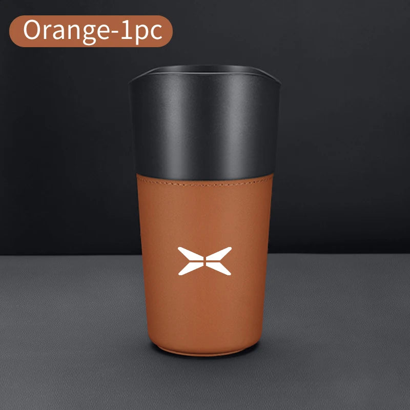 Car Trash Can Mini Leather Wather Cup Sink Organizer For Xpeng P7 G3 G3i G9 P5 X2 N5 F30 H93 Beta 2019 2020 2021 Accessories