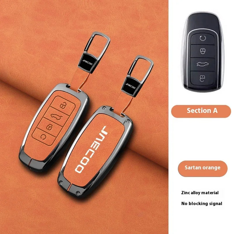 For Omoda JAECOO J7 2025 2024 Car Remote Control Key Case Cover Zinc Alloy Leather Protector Auto Keychain Accessories