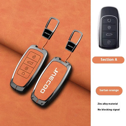 For Omoda JAECOO J7 2025 2024 Car Remote Control Key Case Cover Zinc Alloy Leather Protector Auto Keychain Accessories