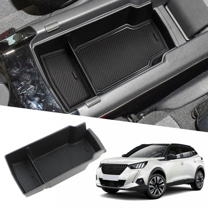 For Peugeot 2008 208 II 2019 2020 2021 2022 2023 2024 Armrest Storage Box Tray Central Container Holder Organizer Accessories
