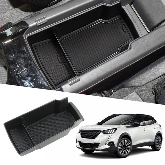 For Peugeot 2008 208 II 2019 2020 2021 2022 2023 2024 Armrest Storage Box Tray Central Container Holder Organizer Accessories