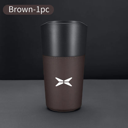 Car Trash Can Mini Leather Wather Cup Sink Organizer For Xpeng P7 G3 G3i G9 P5 X2 N5 F30 H93 Beta 2019 2020 2021 Accessories