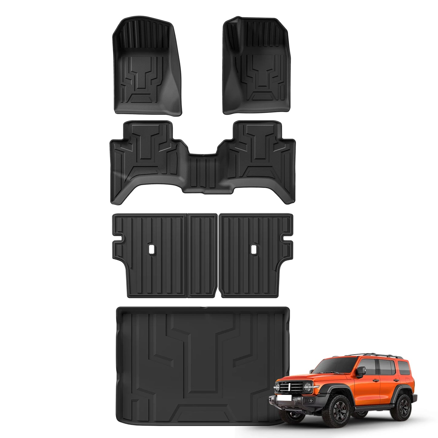 RHD for GWM Tank 300 2024 2025 Car Floor Mats Cargo Liner Trunk/Backrest Mat