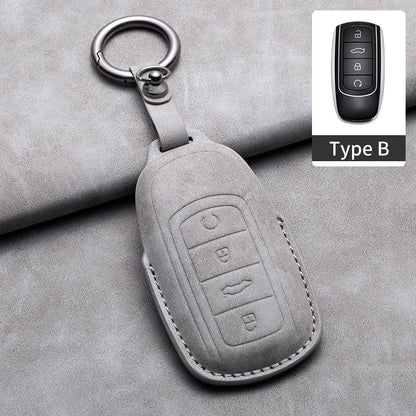 For Chery Jaecoo 7 J7 J8 phev 2025 2024 2023 Leather Car Key Cover Case Shell Protector Bag Keychain Keyring Car Accessories