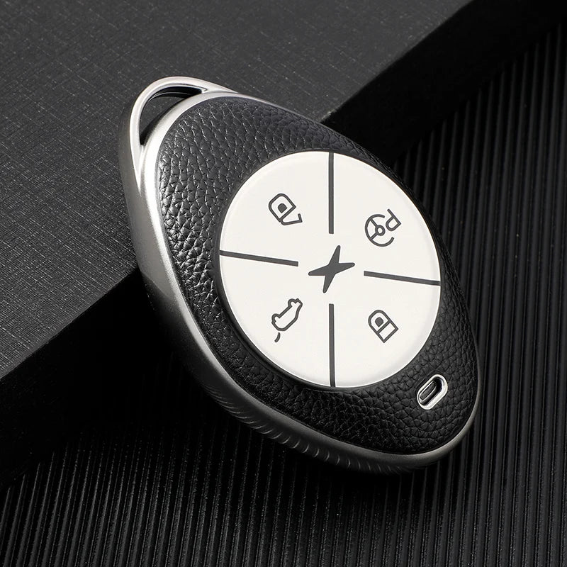 Leather TPU Car Key Fob Case Cover Protector for Xpeng G3  P7