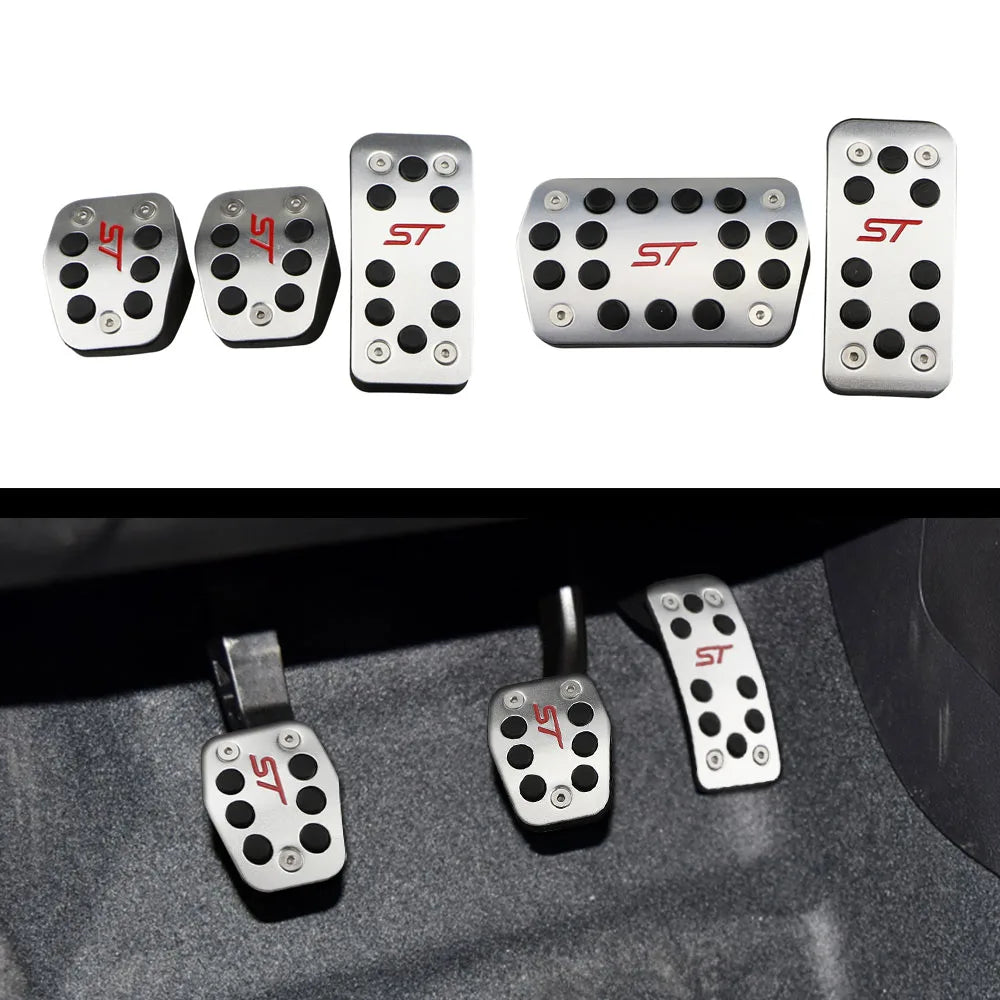 AT MT Aluminum Alloy Gas Pedal Cover for Ford Escape Kuga 2013 2014 2015 Focus 2 3 2005-2018 Car Pedals Brake Cluth Pedal