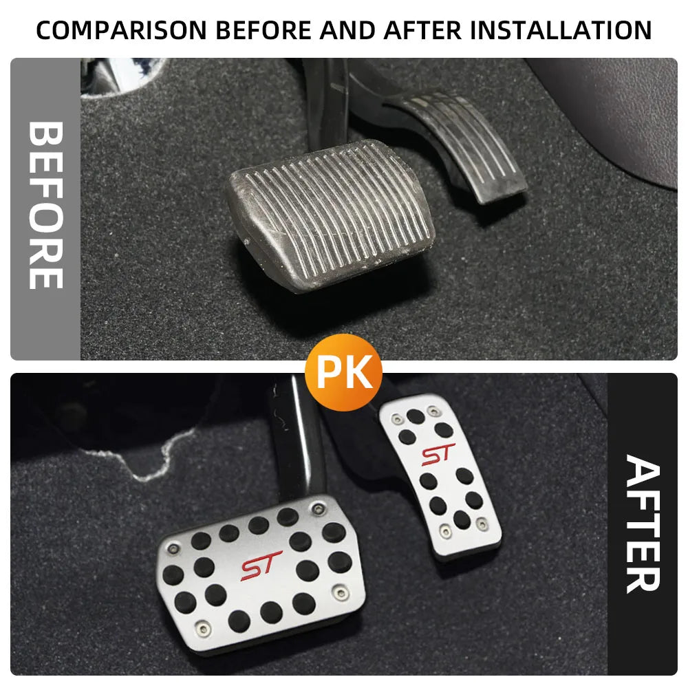 AT MT Aluminum Alloy Gas Pedal Cover for Ford Escape Kuga 2013 2014 2015 Focus 2 3 2005-2018 Car Pedals Brake Cluth Pedal