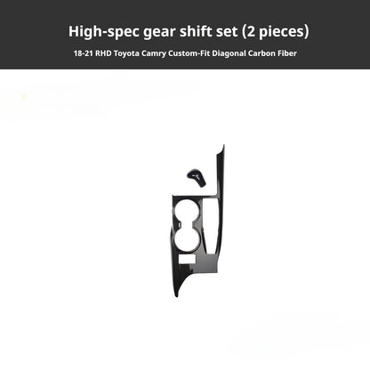 RHD 18-21 Toyota Camry Interior Modification Carbon Fiber Pattern Center Console Panel Passenger Side Decorative Trim