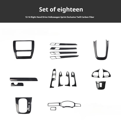 RHD 12-14 Right-Hand Drive Jetta Interior Modification Carbon Fiber Pattern Power Window Handles with Rosewood Trim