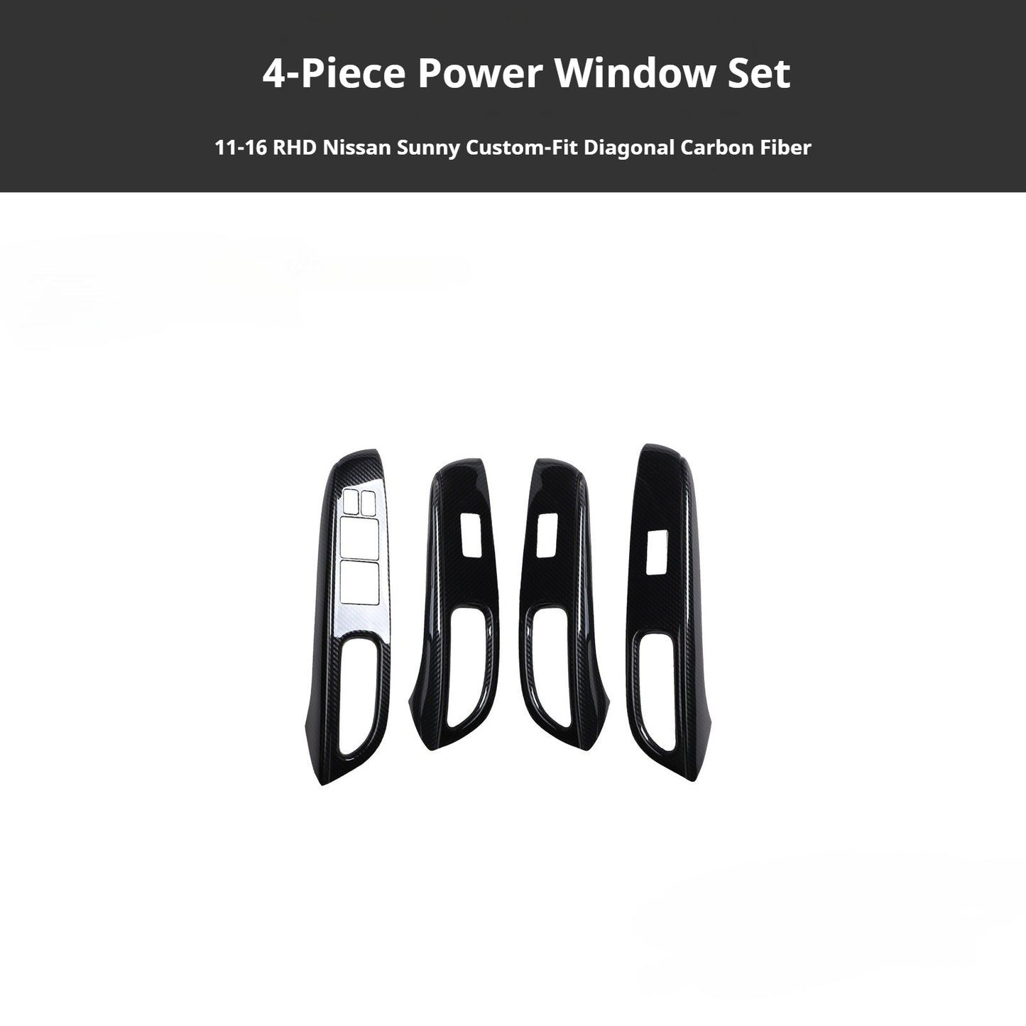 RHD 2014-2016 Sunny Carbon Fiber Window Switch Panel Interior Trim Decoration