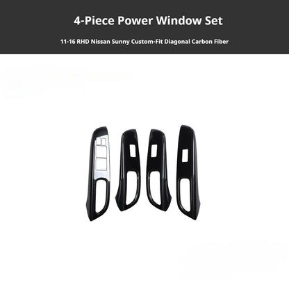 RHD 2014-2016 Sunny Carbon Fiber Window Switch Panel Interior Trim Decoration
