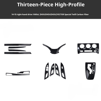 RHD 2014-2015 Toyota Vios Carbon Fiber Steering Wheel Interior Trim Cover