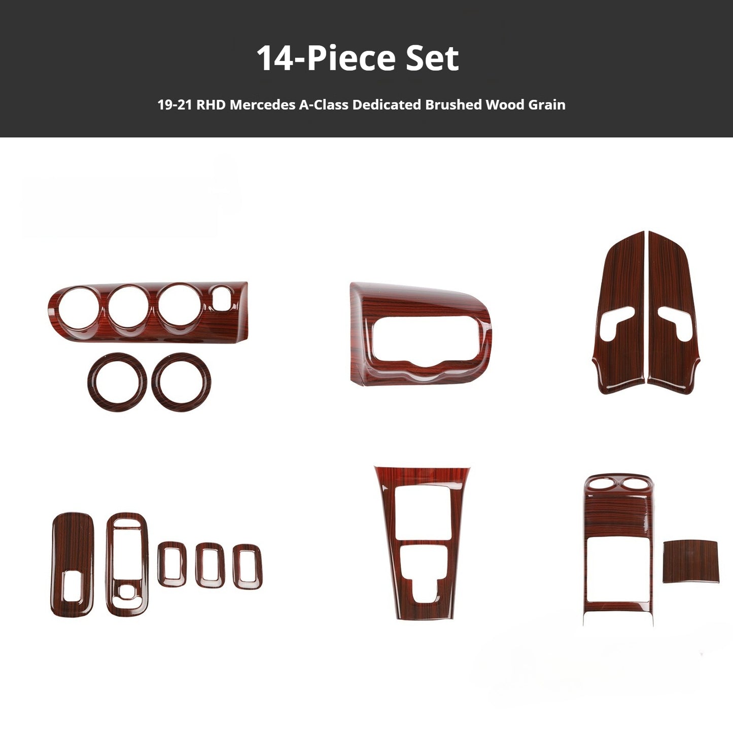 RHD 2019-2021 Mercedes-Benz A-Class / CLA-Class Specification Custom-Fit Center Console Vent Panel Modification Kit