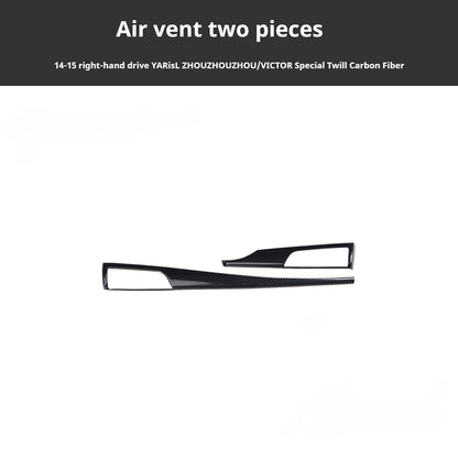 RHD 2014-2015 Toyota Vios Carbon Fiber Steering Wheel Interior Trim Cover