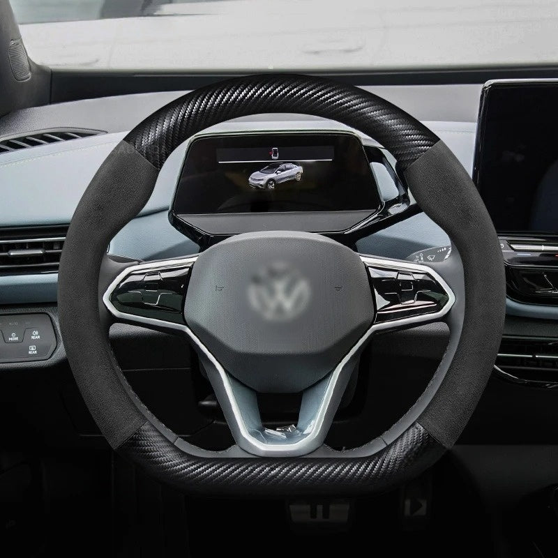 Carbon Fiber Car Steering Wheel Cover For VW ID.2, ID.3, ID.4, ID.5, ID.6, ID.7, Crozz, PRO, X, BUZZ