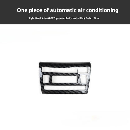RHD 2004-2006 Toyota Corolla Interior Modification Carbon Fiber Walnut-Finish Air Conditioning Frame Lift Switch Trim