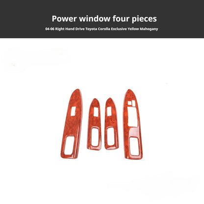 RHD 2004-2006 Toyota Corolla Interior Upgrade Carbon Fiber Walnut-Finish Air Conditioning Panel Lift/Lower Switch Trim