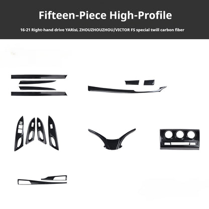 RHD 16-21 Toyota Vitz/Yaris Interior Modification Carbon Fiber Pattern Window Switch Panel Trim