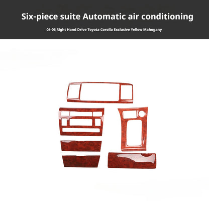 RHD 2004-2006 Toyota Corolla Interior Modification Carbon Fiber Walnut-Finish Air Conditioning Frame Lift Switch Trim